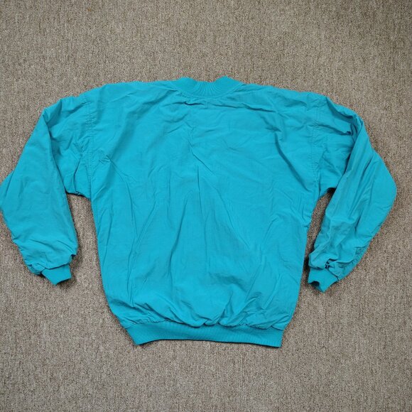 Vintage SUN MOUNTAIN SPORTS HEADWIND Pullover Men M Aqua Blue Nylon Windbreaker - Picture 4 of 8